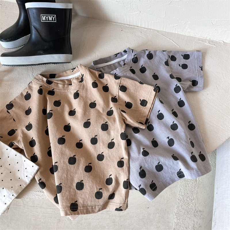 【BABY&KID】夏新作 りんご総柄TシャツSK091609