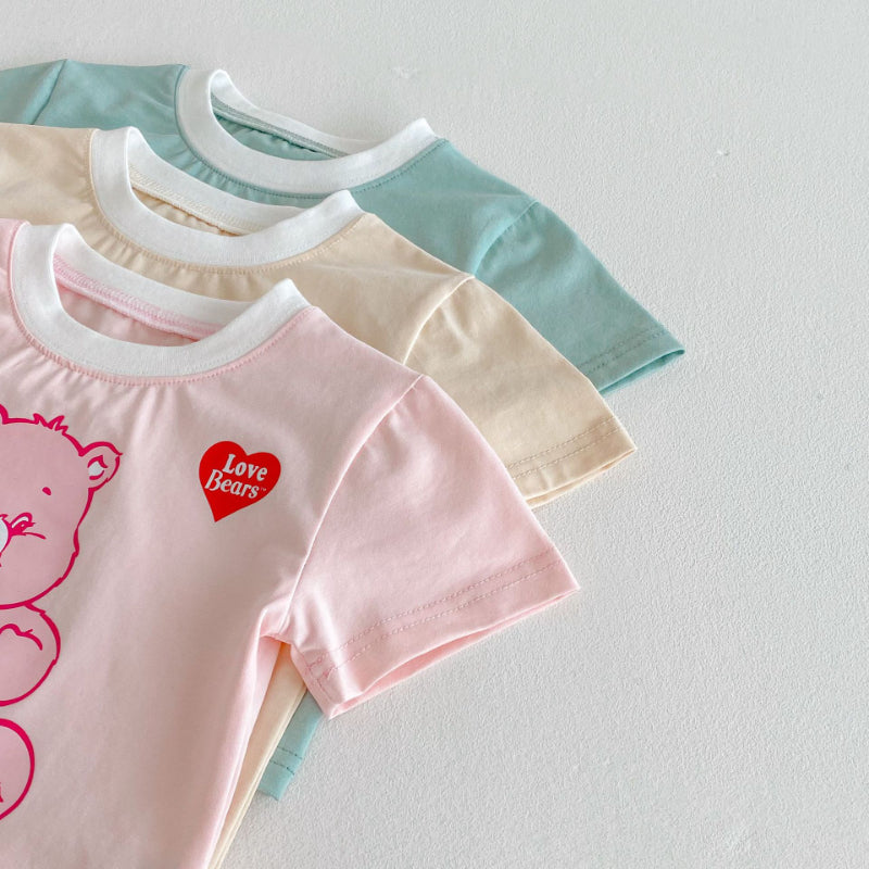 【BABY&KID】夏新作 ハートくまセットアップSK091213