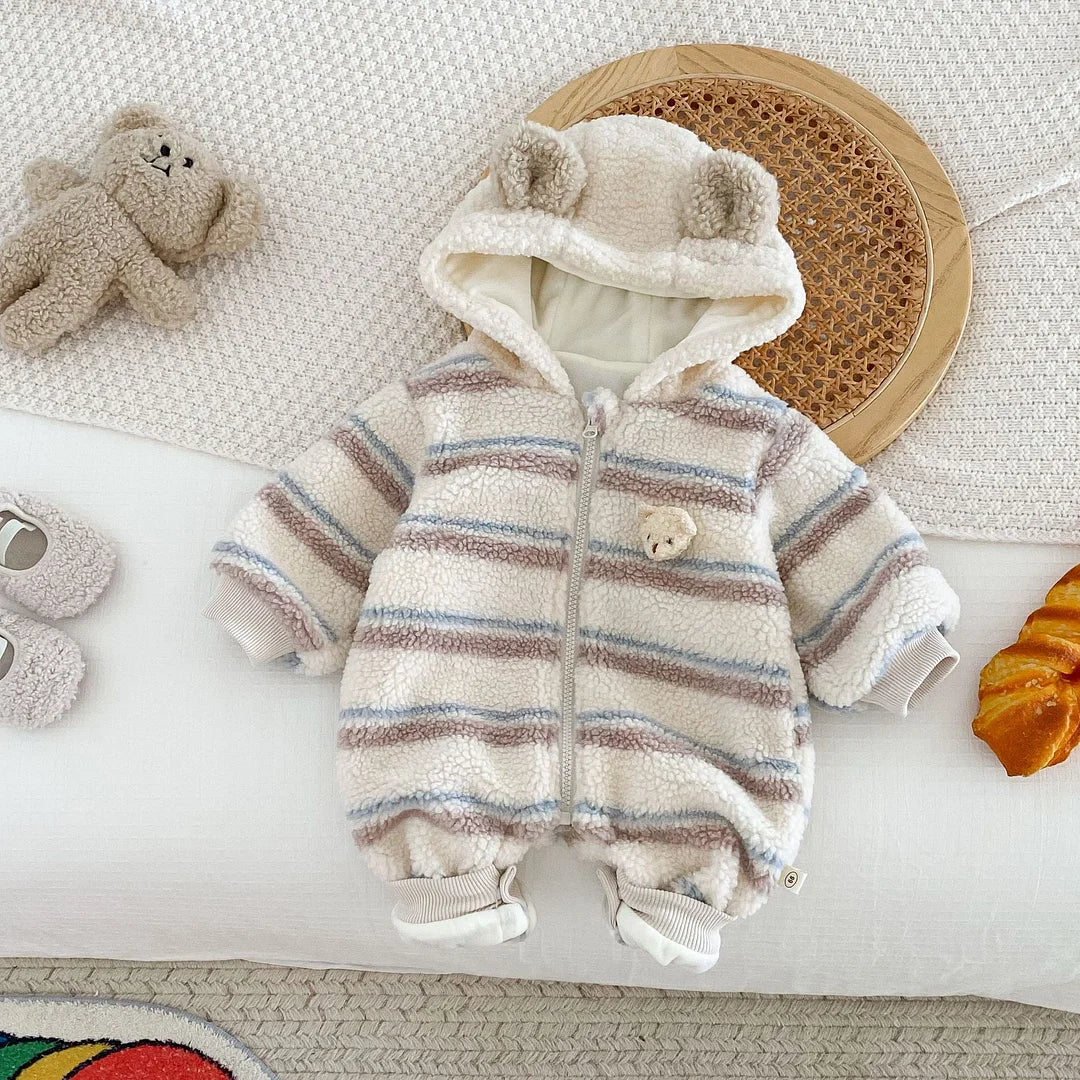 【BABY】冬新作熊柄オールインワンSK11342