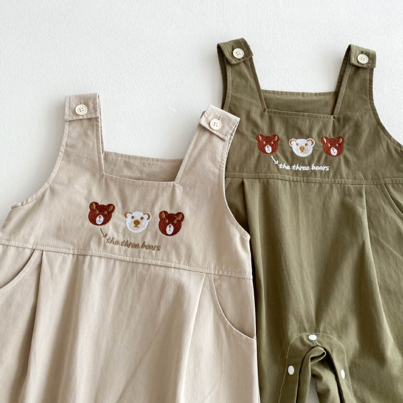 【BABY】スリー熊さんカジュアルサロペット、ベーシックボーダーTシャツSK032213