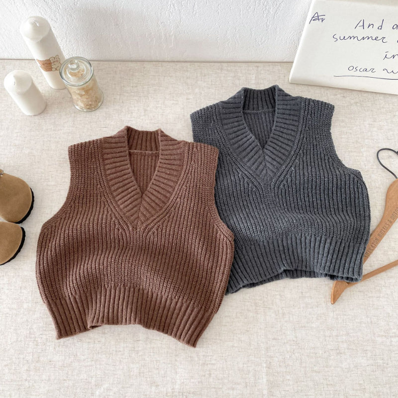 【BABY&KID】VネックレトロニットベストSK092919