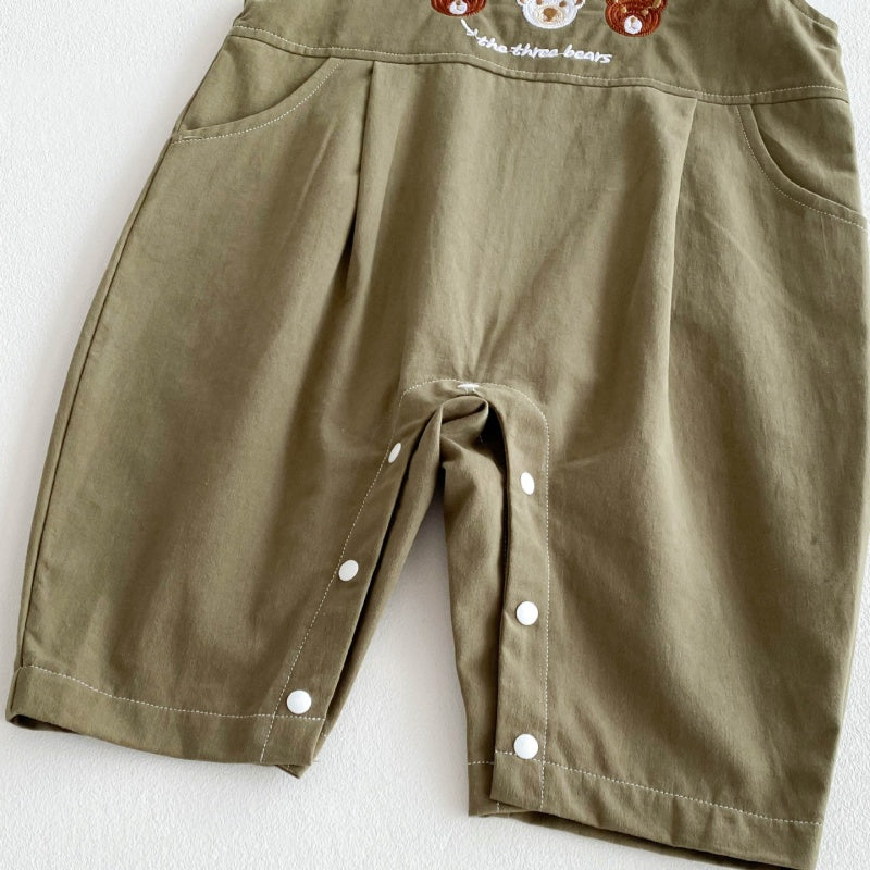 【BABY】スリー熊さんカジュアルサロペット、ベーシックボーダーTシャツSK032213
