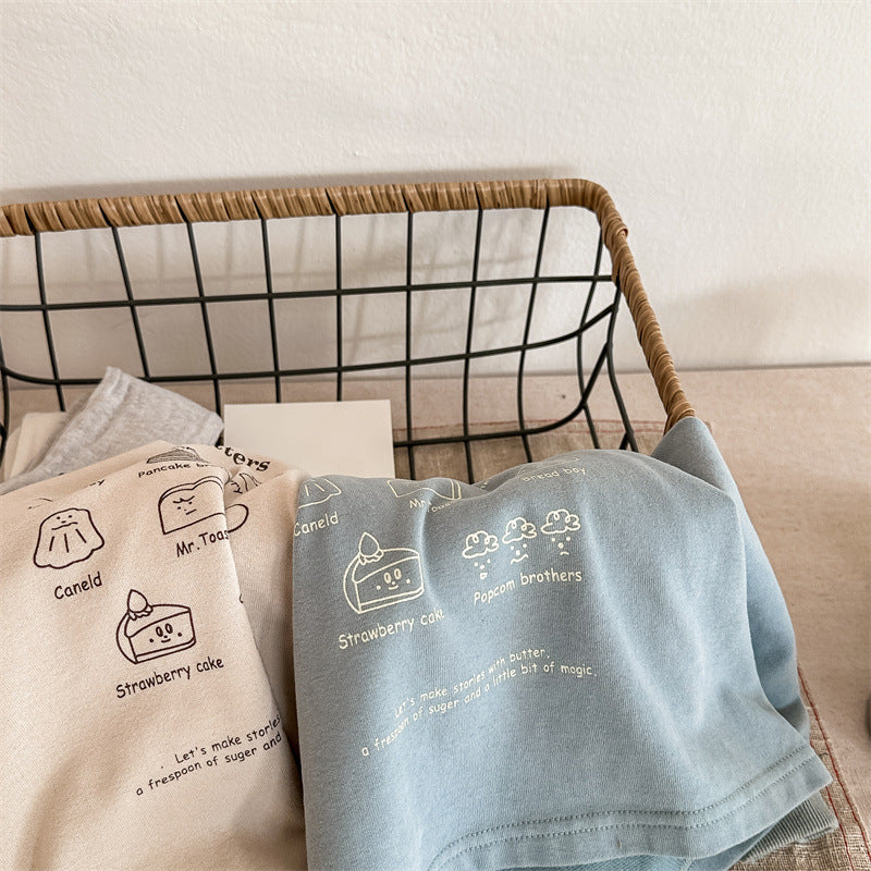 【BABY&KID】パン柄長袖トップスSK102334