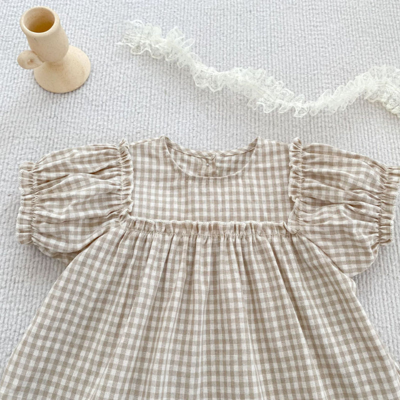 【BABY】夏新作 刺繍、チェック柄セットアップSK072510