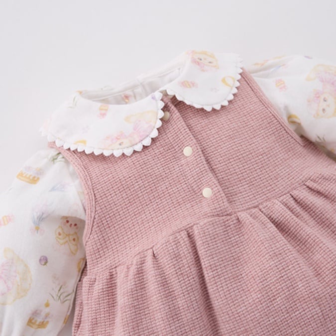 【BABY】可愛いピンク花柄ロンパース、サロペットSK051601