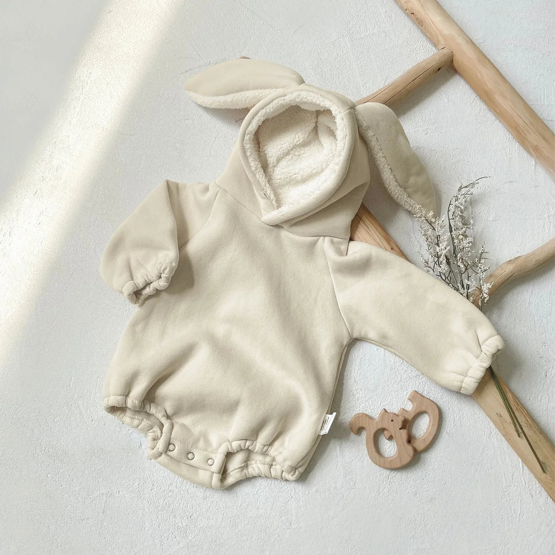 【BABY】冬新作ウサギ耳フード付きロンパースSK11346