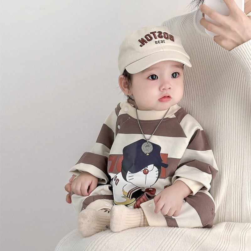 【BABY】 ベースボールボーダーロンパースSK051605