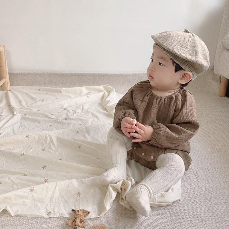 【BABY】無地織りロンパースSK010311