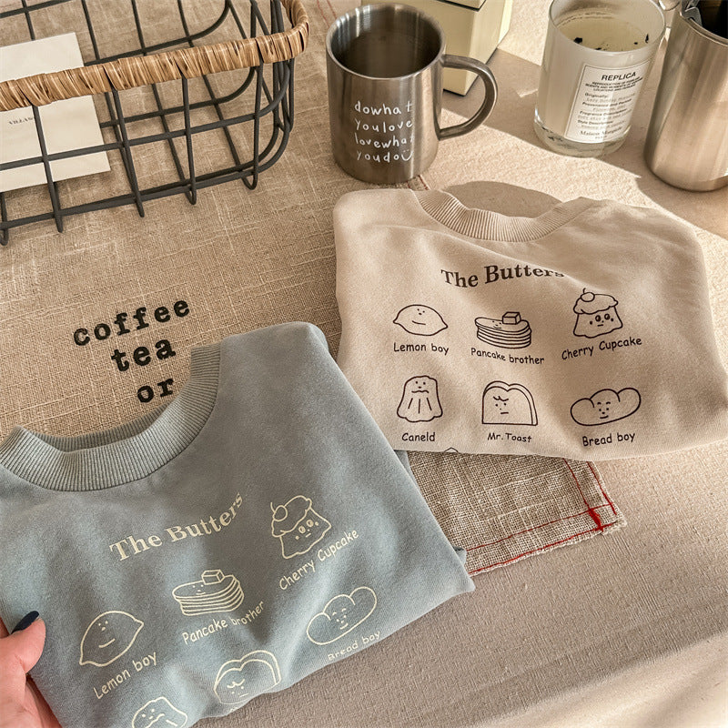【BABY&KID】パン柄長袖トップスSK102334