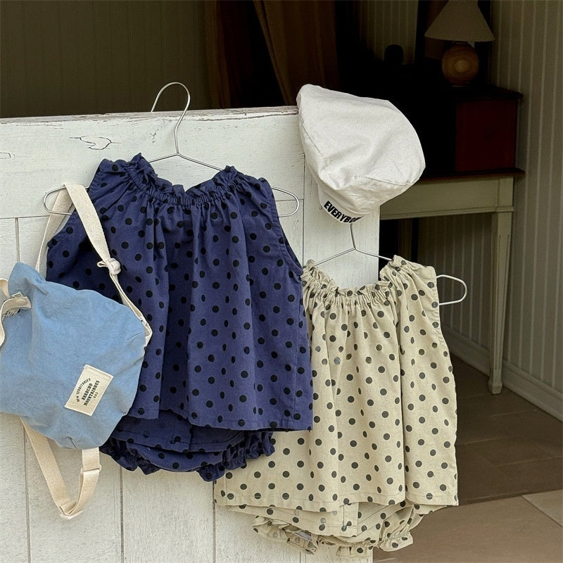 【BABY&KID】夏新作 ドット柄セットアップSK091616