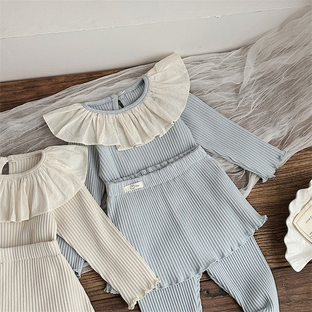 【BABY&KIDS】 フリルカラートップス&スカートパンツ2点セットSK031502