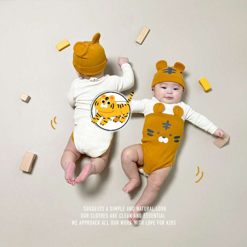 【BABY】トラ柄ロンパース&帽子SK100302