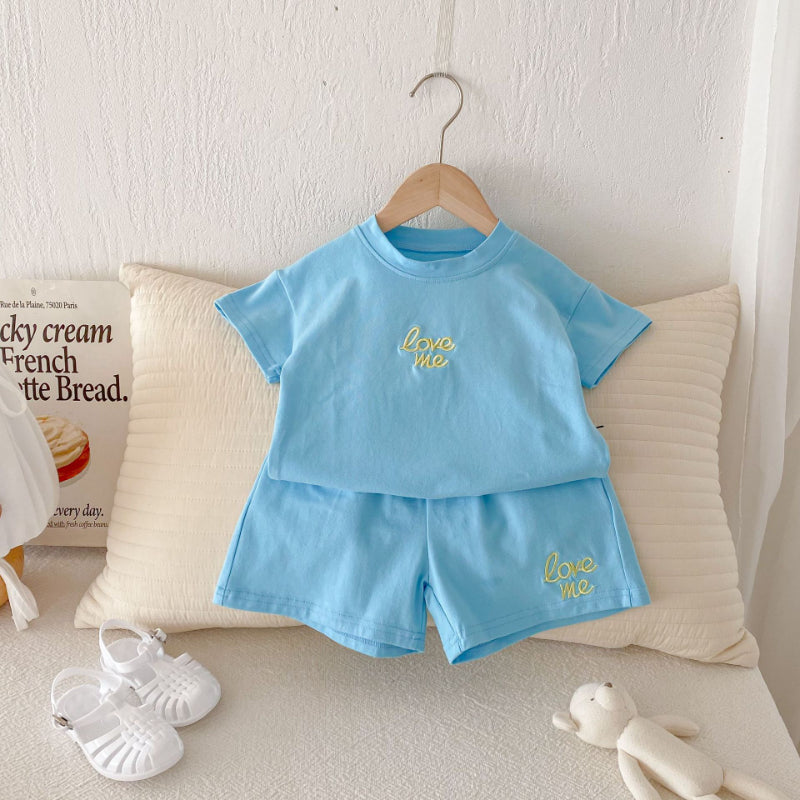 【BABY&KID】夏新作 ロゴ刺繍セットアップSK091214
