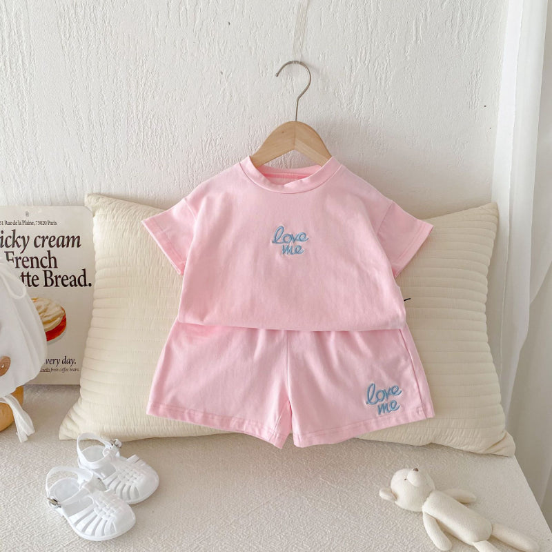 【BABY&KID】夏新作 ロゴ刺繍セットアップSK091214
