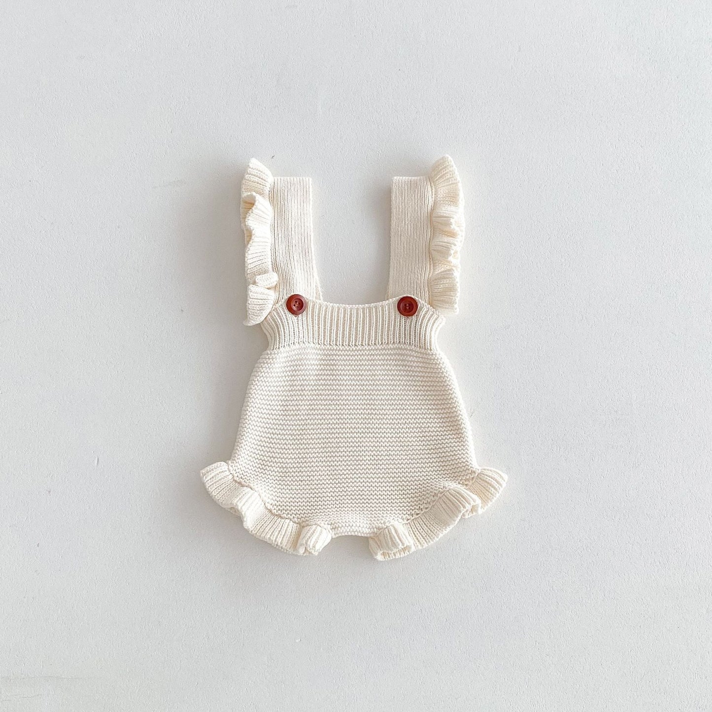 【BABY】フリルカラー無地サロペットロンパースSK031506