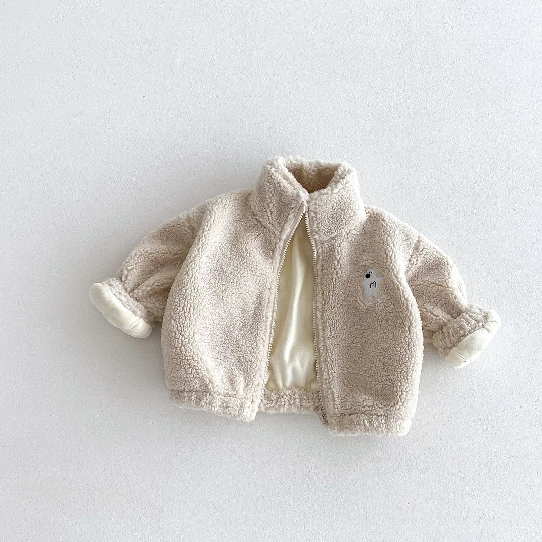 【BABY】冬新作熊柄ボアアウターSK11349