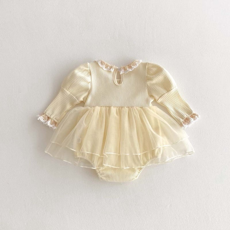 【BABY】クリームプリンセスレースロンパースSK061006
