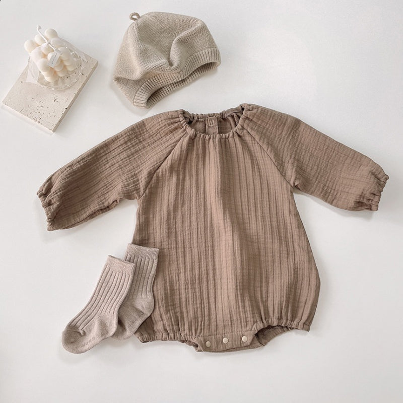 【BABY】無地織りロンパースSK010311