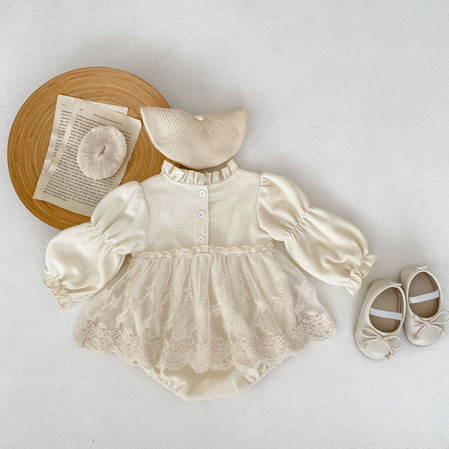 【BABY】ワッフルレースフリルロンパースSK11382