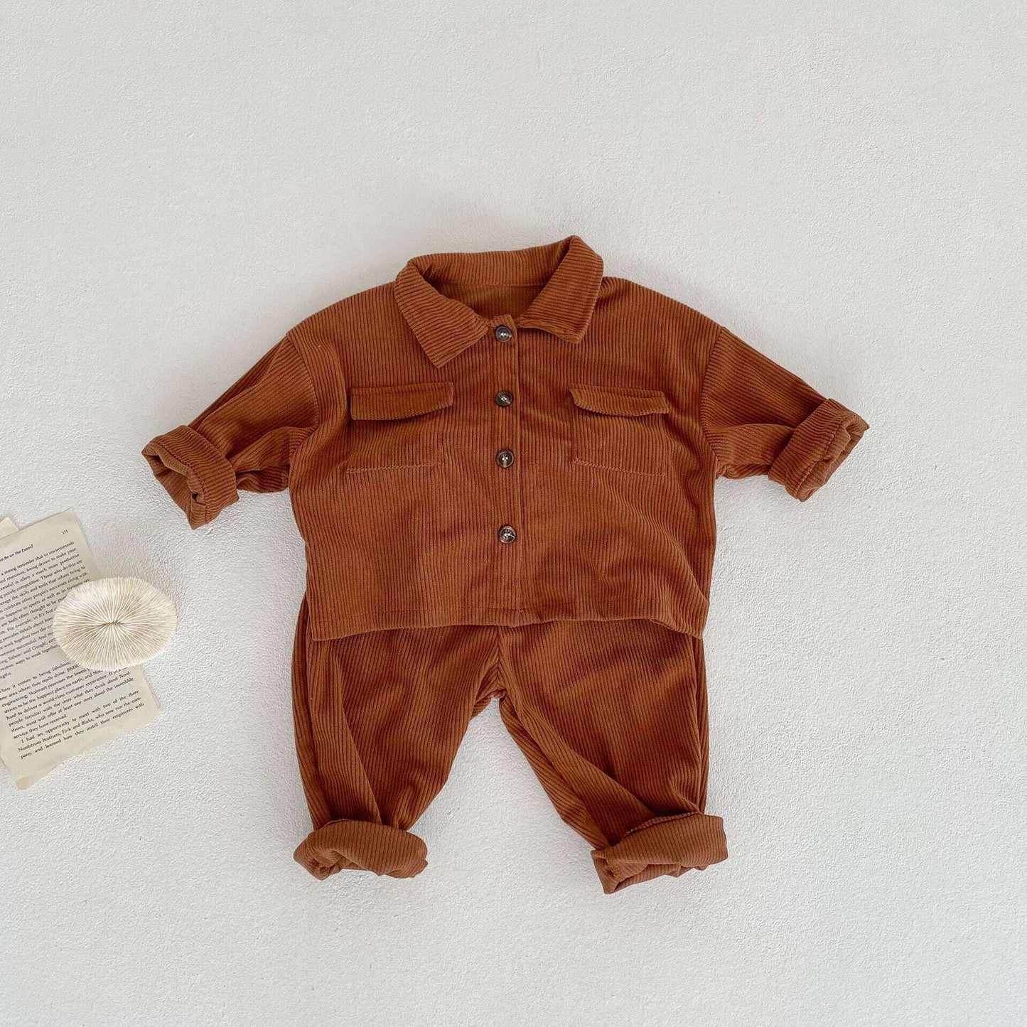 【BABY&KID】コーデュロイロールカラーセットアップSK031001