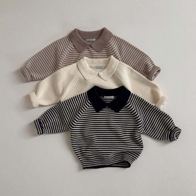 【BABY&KID】無地ORボーダー柄ニットセーター全3色SK11373