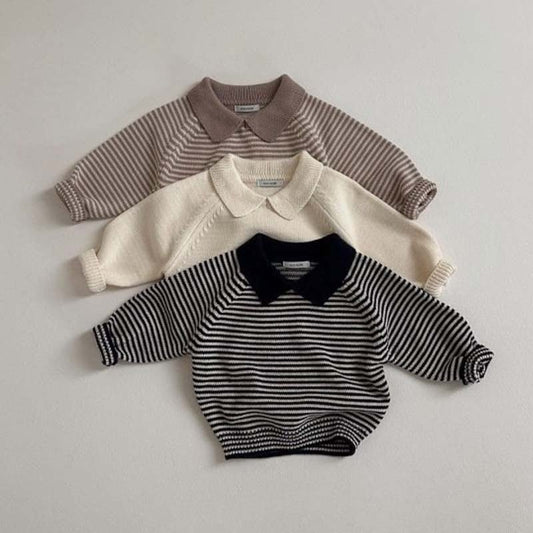 【BABY&KID】無地ORボーダー柄ニットセーター全3色SK11373