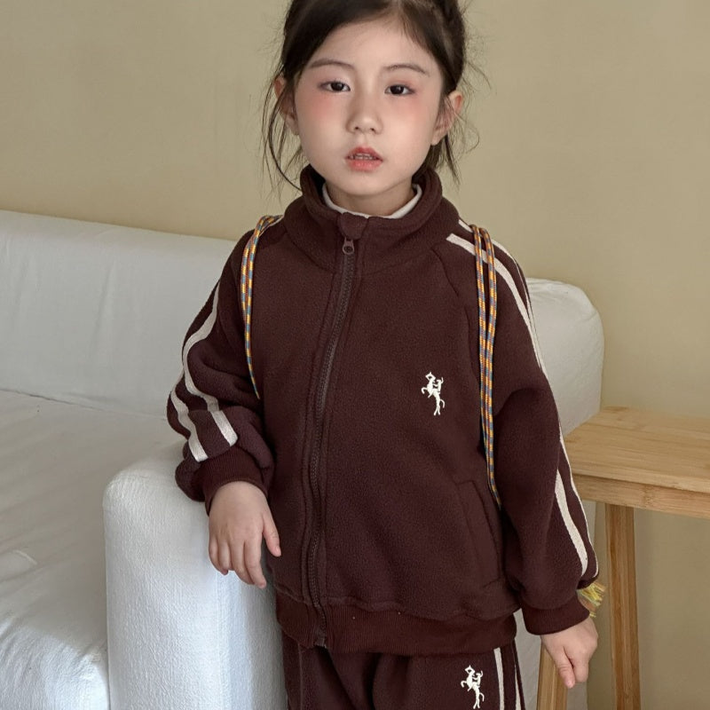 【BABY&KID】冬新作 韓国風フリースセットアップSK102035