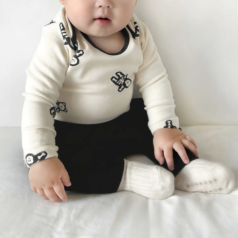 【BABY】スカル総柄ロンパース、セットアップSK101713