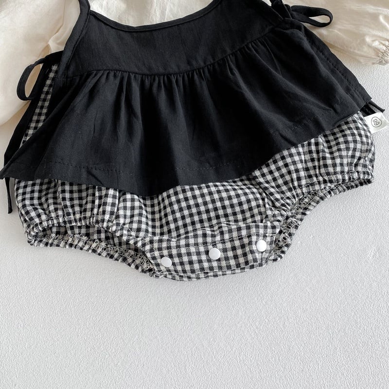 【BABY&KID】ハーフチェックロンパース、ワンピースSK030802