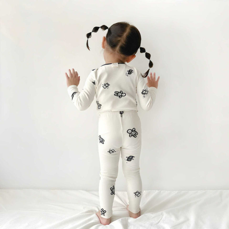 【BABY】スカル総柄ロンパース、セットアップSK101713