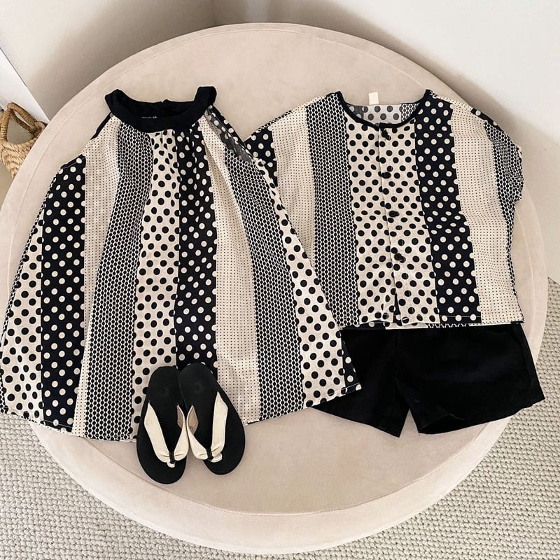 【BABY&KID】夏新作 オシャレドットセットアップ、ワンピースSK0631012