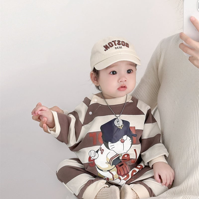 【BABY】 ベースボールボーダーロンパースSK051605