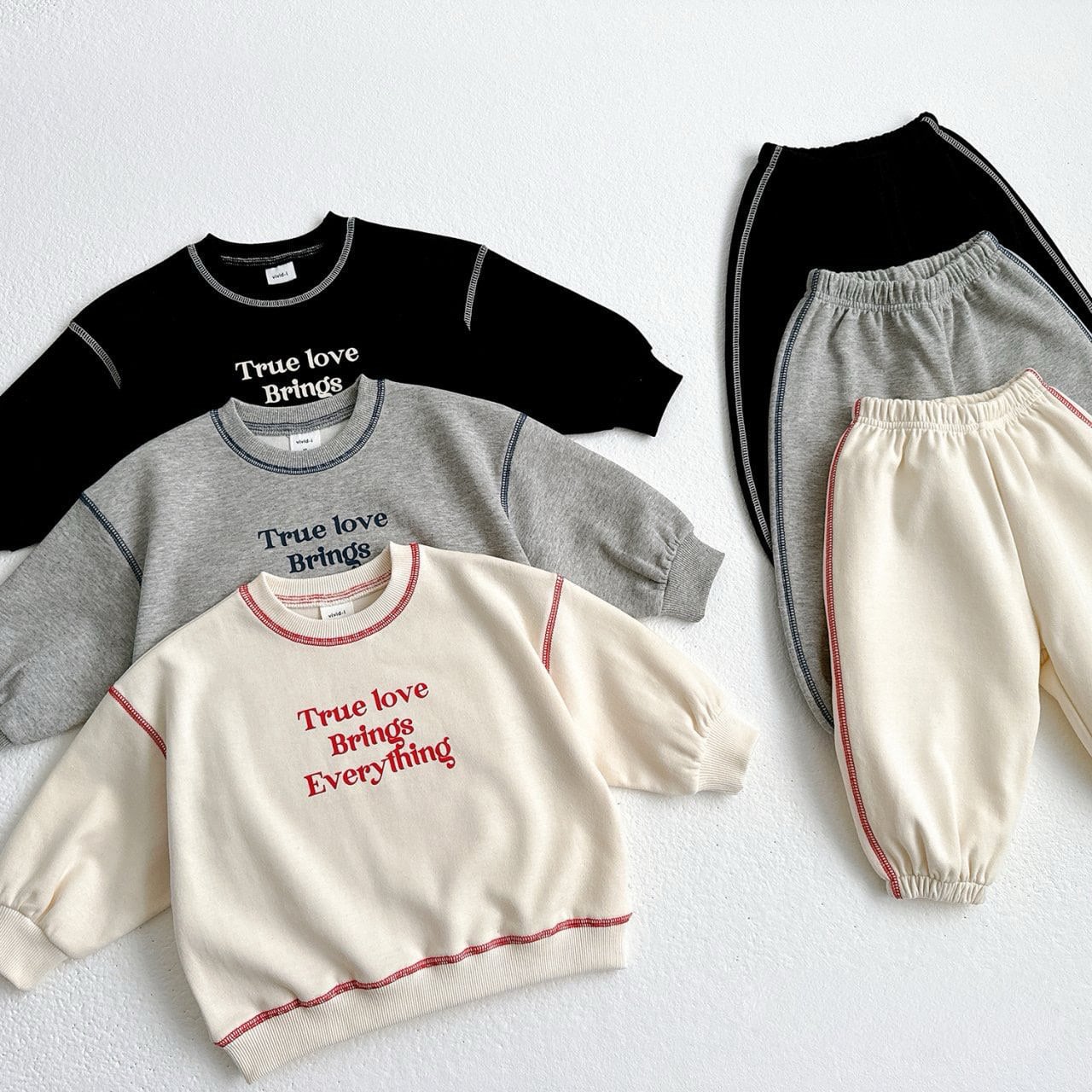 【BABY&KID】英字カジュアルセットアップ 全3色SK11401