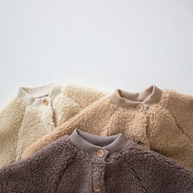 【BABY&KID】冬新作無地起毛ボタン付きオールインワン 全3色SK11341