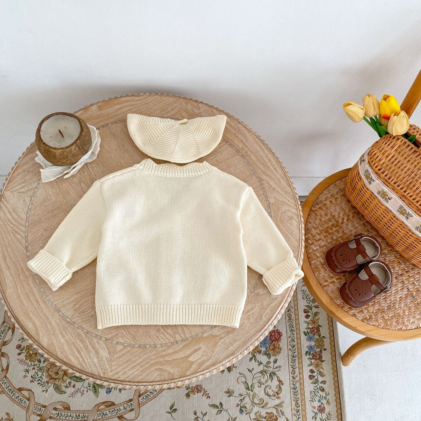 【BABY】フラワー刺繡可愛いカーディガンSK051302