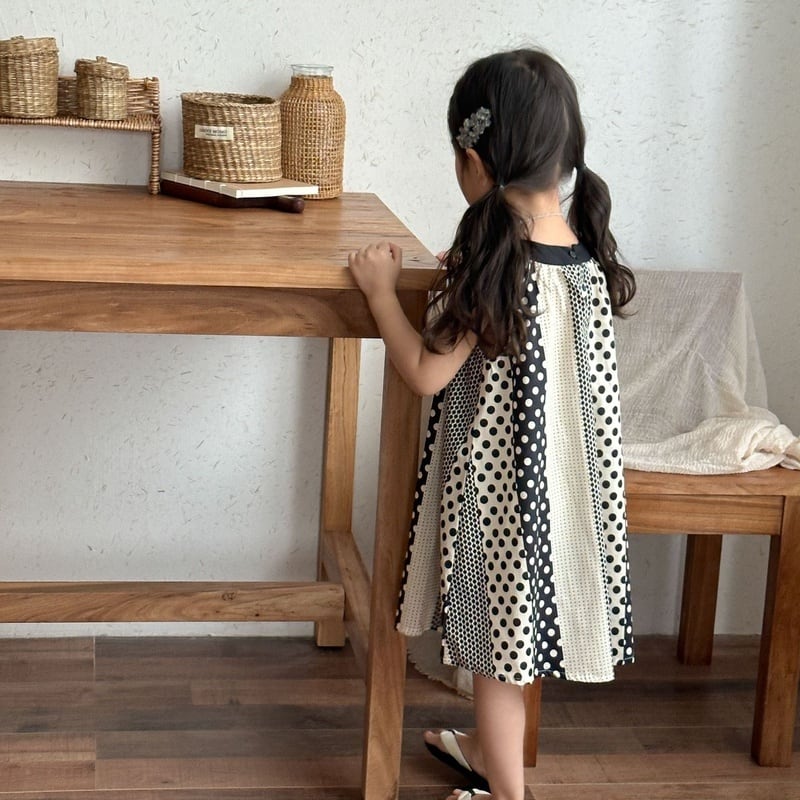 【BABY&KID】夏新作 オシャレドットセットアップ、ワンピースSK0631012