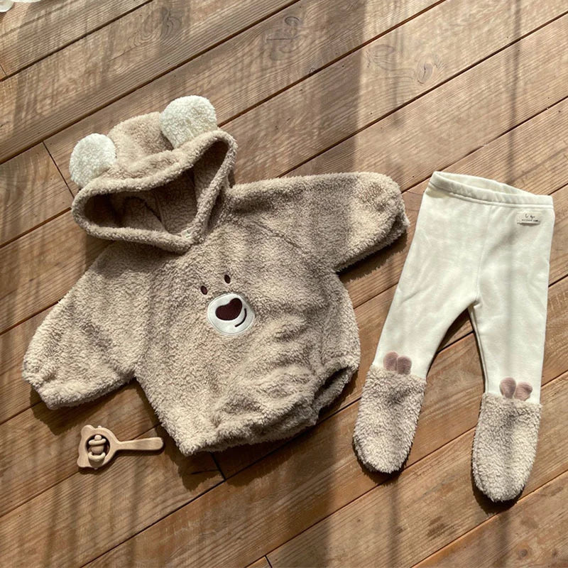 【BABY】熊耳フード付きロンパースorレギンス SK11345