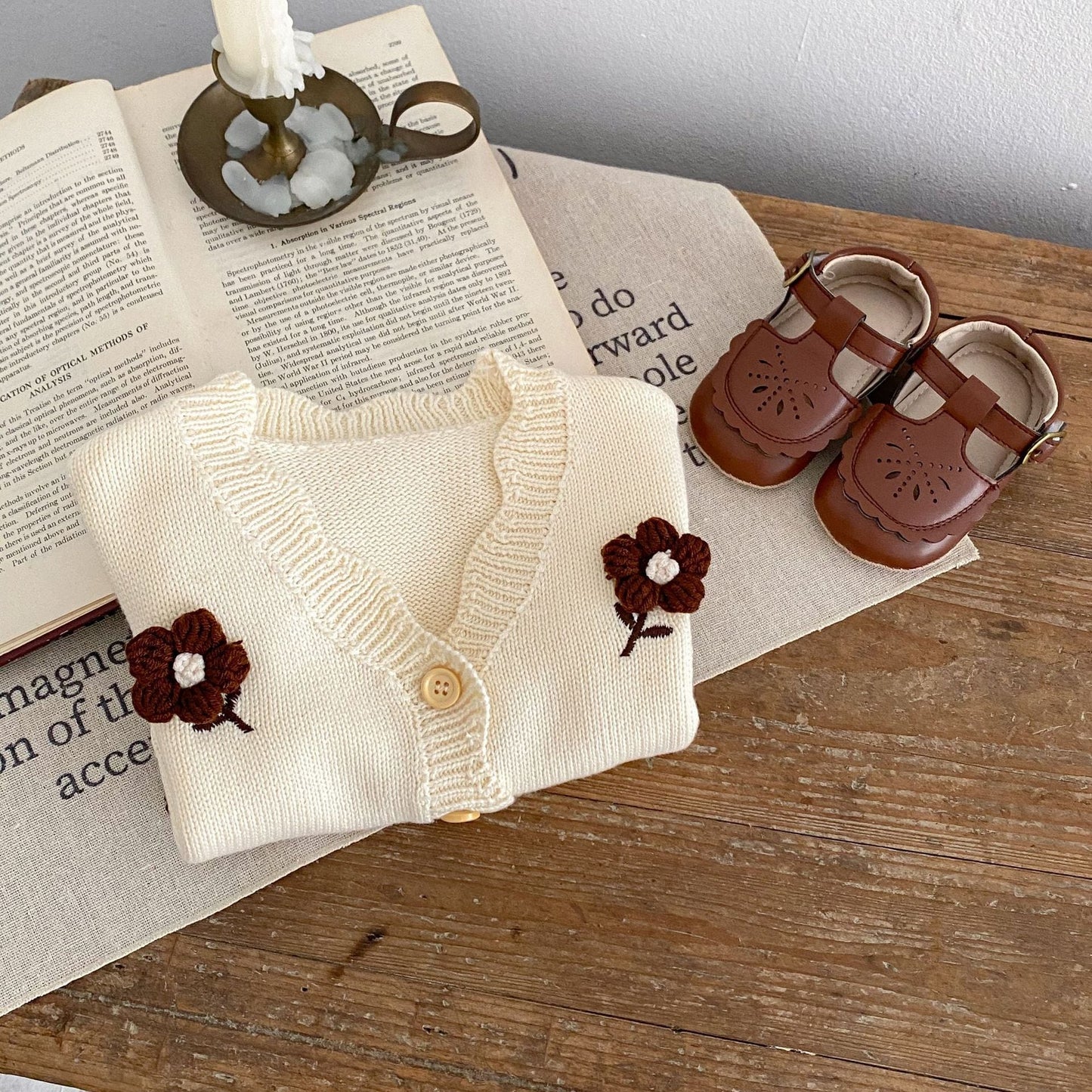 【BABY】フラワー刺繡可愛いカーディガンSK051302