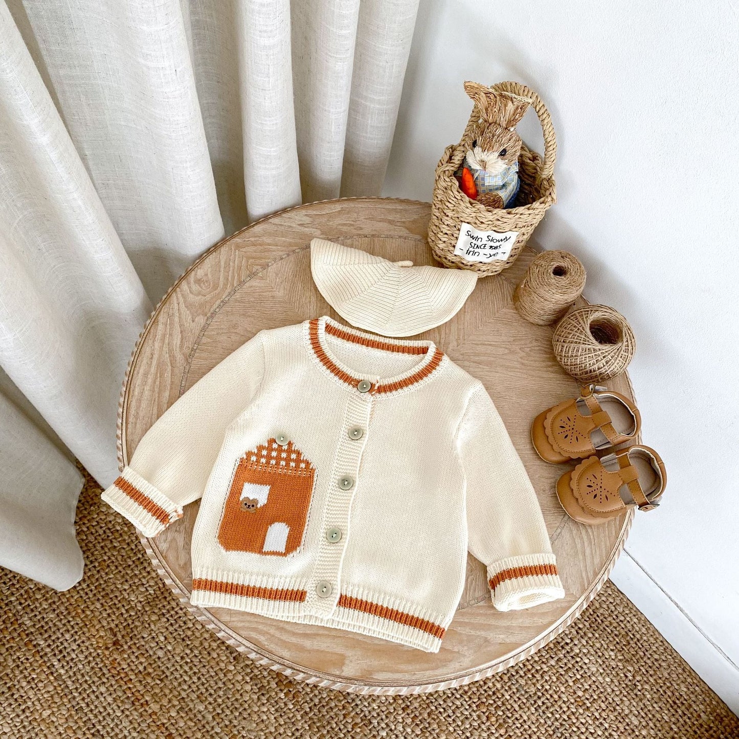 【BABY】クマ刺繡可愛いカーディガンSK051608