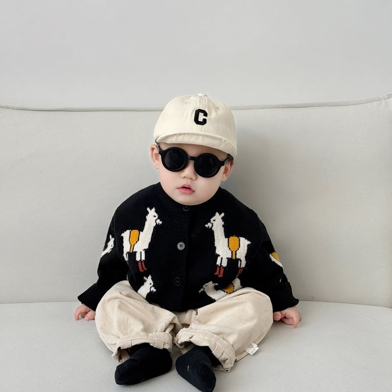 【BABY】アルパカ暖かいカーディガン、ロンパースSK051405