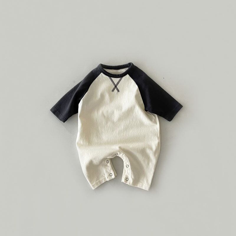 【BABY】シンプルバイカラーロンパースSK11357