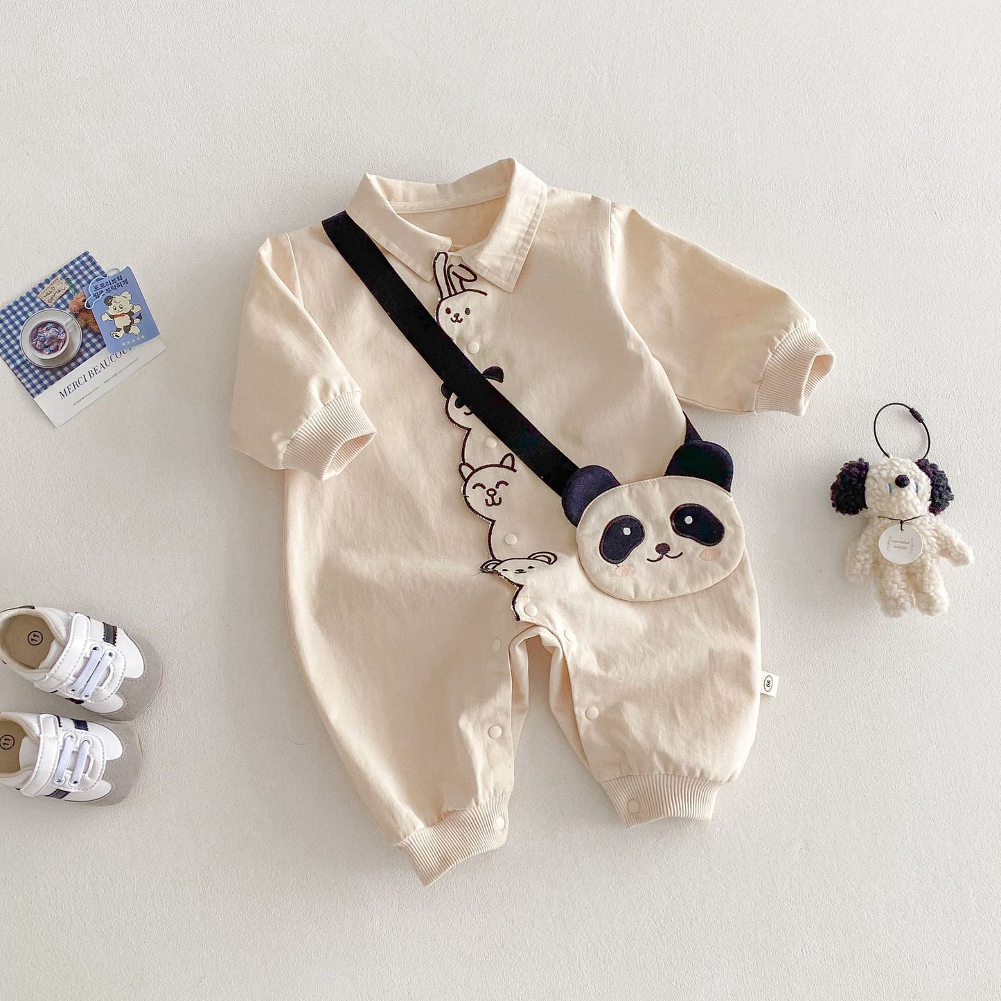 【BABY】アニマル刺繡可愛いロンパースSK031505