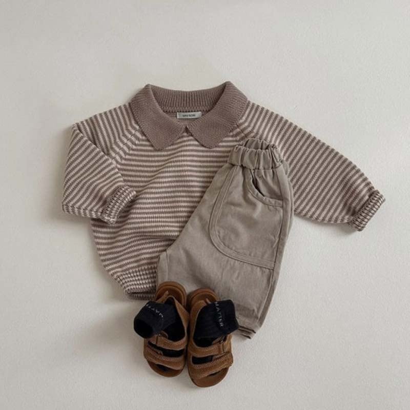 【BABY&KID】無地ORボーダー柄ニットセーター全3色SK11373