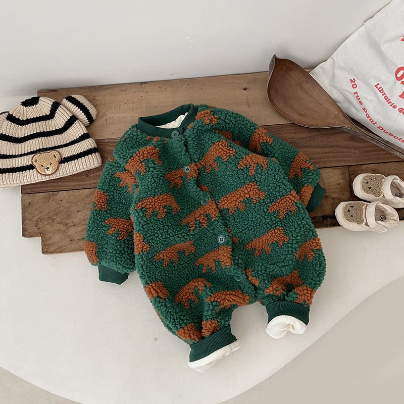 【BABY&KID】冬新作カートゥーン柄もふもふオールインワン 全2色SK11331