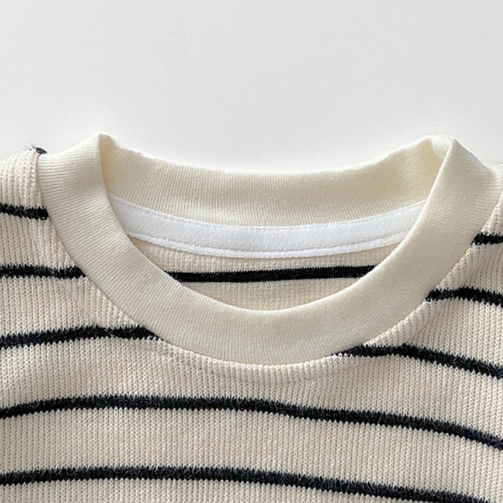 【BABY】デニムノースリーブサロペット、ボーダーTシャツSK051305