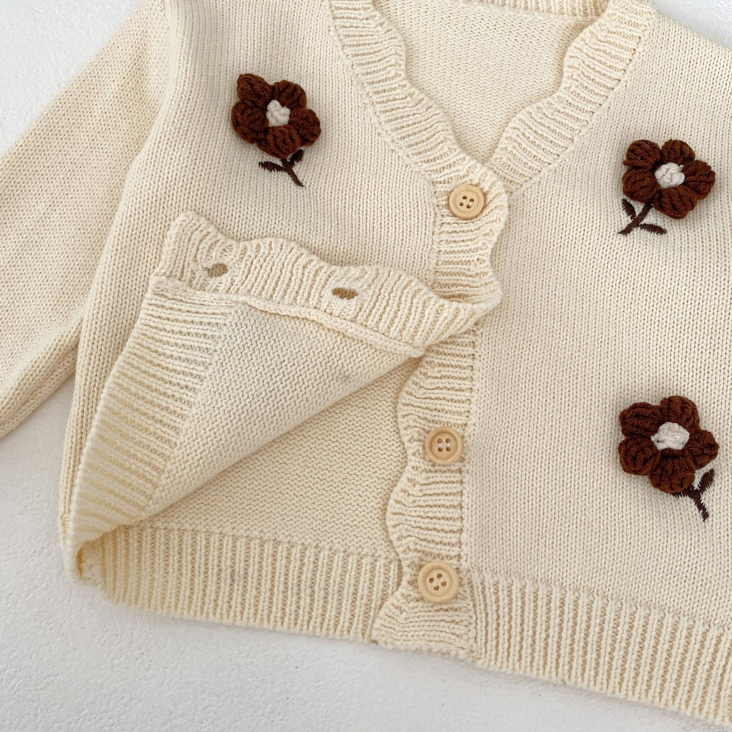 【BABY】フラワー刺繡可愛いカーディガンSK051302