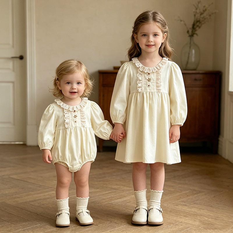 【BABY&KID】フラワー刺繍ロンパース、ワンピースSK107916