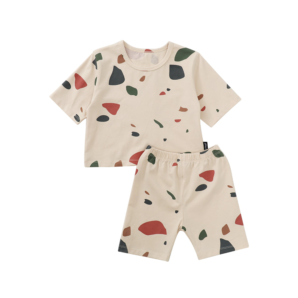【BABY&KID】夏新作 北欧風クルーネックスポーツセットアップSK092015