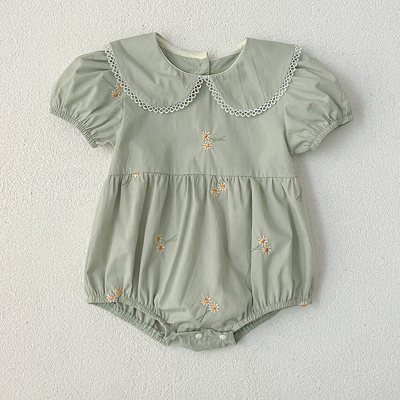 【姉妹服】夏新作 花柄刺繍ロンパース、ワンピースSK081624