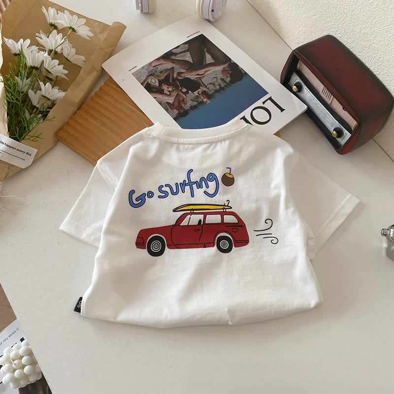 【BABY&KID】夏新作 車柄半袖TシャツSK092120